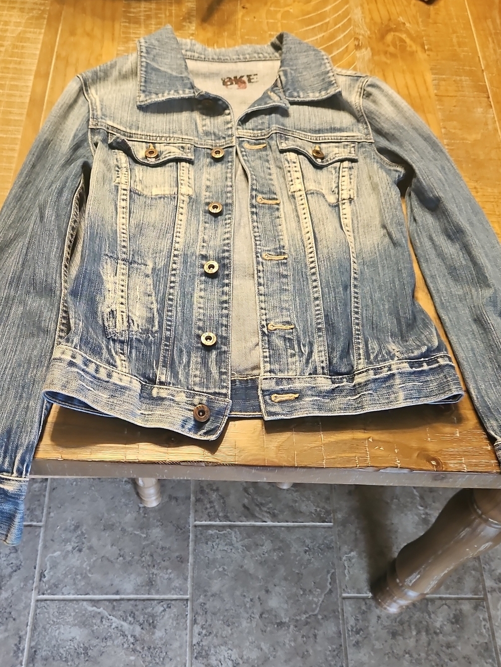 BKE Light Blue Denim Jacket with Faded Finish